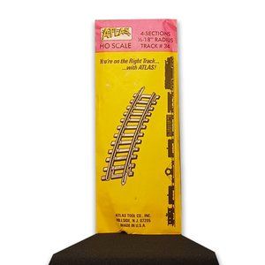 Model Railroad Train Tracks Atlas 4-Sections 1/2-18" Radius Track #34